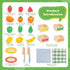 Sets Set Wooden Play Food for Kids Kitchen Accessories, Velcro Fruit and Veggies Cutting for Kids, Pretend Play Food