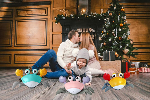 Crawling Crab Baby Toy, Fantastic Creatures Infant Sensory Tummy Time Toys for Learning to Crawl (Pink)