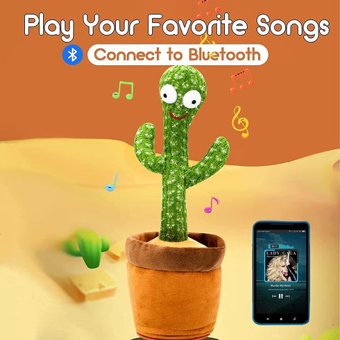 2023 Dancing Cactus Toy Bluetooth, Rechargeable Singing Talking Cactus that Repeats What You Say