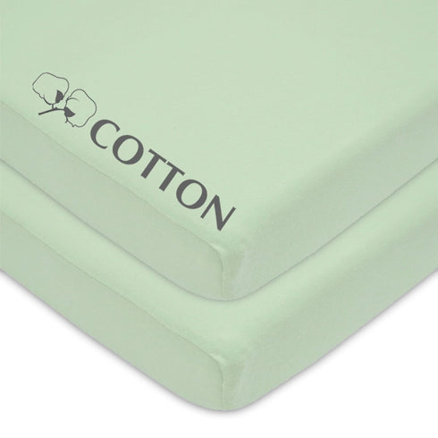 American Baby Company 2 Pack 100% Natural Cotton Fitted Mini Crib Sheets 38" x 24" - Soft & Breathable
