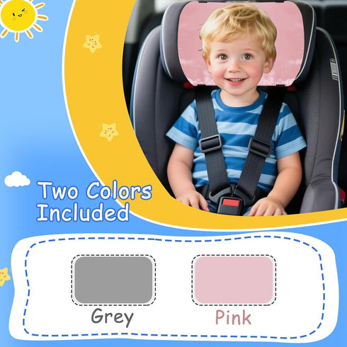 Josuyofo 2 Pack Satin Car Seat Headrest Cover for Babies, Soft Silk Feeling Hair Protector for Infant Car Seats