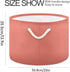 Round Canvas Toy Storage Bin for Kids - Salmon Color Organizer Basket