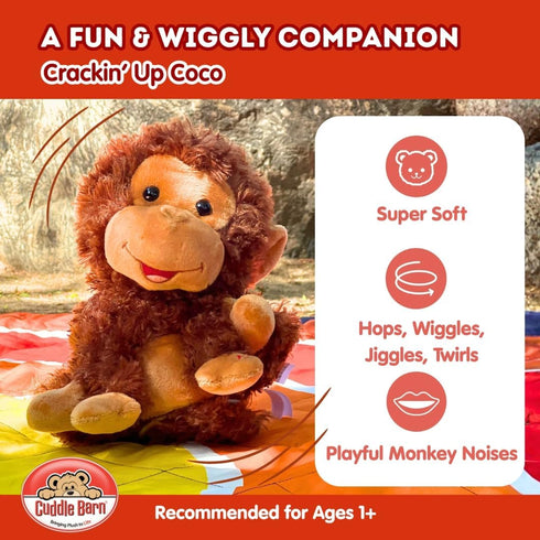 1 10 Inches Cuddle Barn - Crackin' Up Coco | Super Soft Animated Twirling Moving Monkey Stuffed Animal Plush Toy |