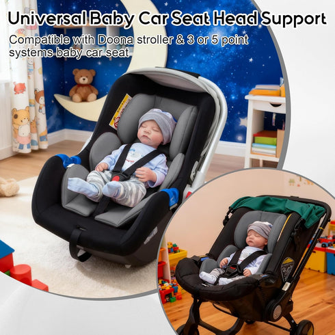 Thickened Carseat Head Support for Infant, Infant Car Seat Insert with Extra Headrest for Preemie to Newborn