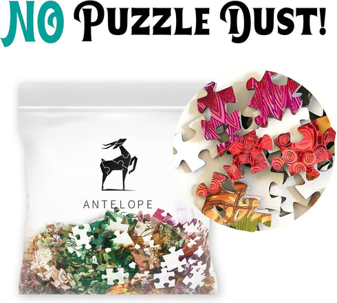 1000 1000 Pieces,1000 3D Antelope - Piece Rainbow Puzzle for Adults, Hue Wormhole Jigsaw Puzzles Piece Round Puzzles