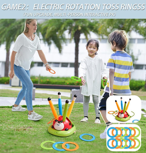 Pobaiyi 3 1 4-8 5-7 8-13 in Musical Jump, Toss Ring Game and Stomping Launch Rocket Launcher for Kids Outdoor Toys