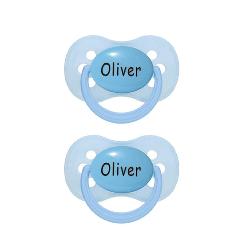 Precious Gift Company Personalized Pacifier with Name Blue, Available in 2 Pack - 6 Pack