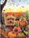 Bits and Pieces 500 Piece Jigsaw Puzzle - Pumpkin Sunrise Yorkie - 18" x 24" - 500 pc Puppy Dog Fall Autumn