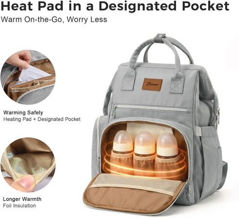 Baonee 27 Backpack Large Diaper Bag for Mom: Liters with Changing pad - Insulated Lightweight Travel for Organizing