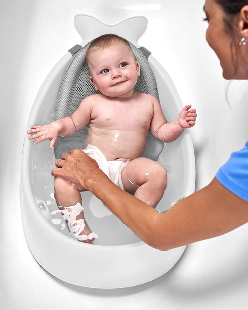 Skip Hop 3-Stage Smart Sling Baby Bath Tub and Waterfall Rinser Bundle