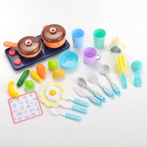Playset Ages35 PowerTRC Play Sink with Running Water Toddler Kitchen w/Working Faucet, Stove, Lights & Sounds Role-Play