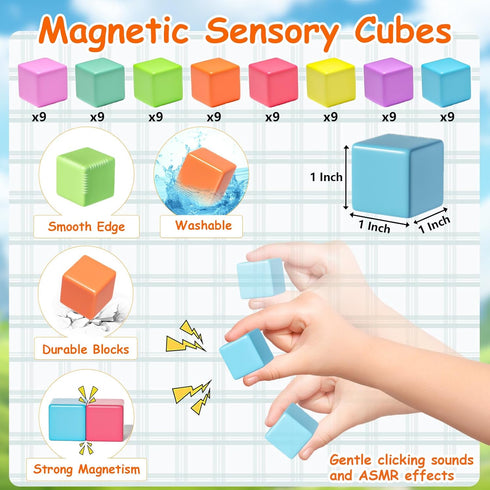 3-5, 4-8 Apluses Magnetic Blocks, Magnet Building Cubes for Toddlers Ages STEM Educational Sensory Autism Montessori