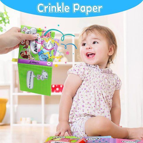 OKOOKO Soft Baby Books, 12PCS Soft Cloth Bath Books for Newborns Babies Infants Toddlers