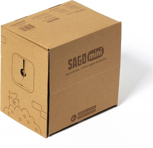 Pack, 4 3 Sago Mini Plush Gift Stuffed Animals with Transforming Cardboard Playhouse, Pretend Play Kids Toys for Boys
