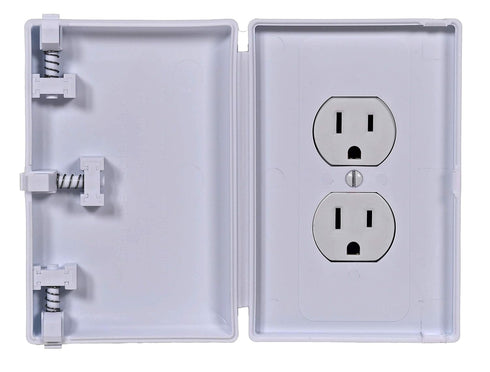 Baby Toddler Electrical Safety Cover Guard for Home and Business, Traditional Outlet (1 Count, White) - Pet Resistant,