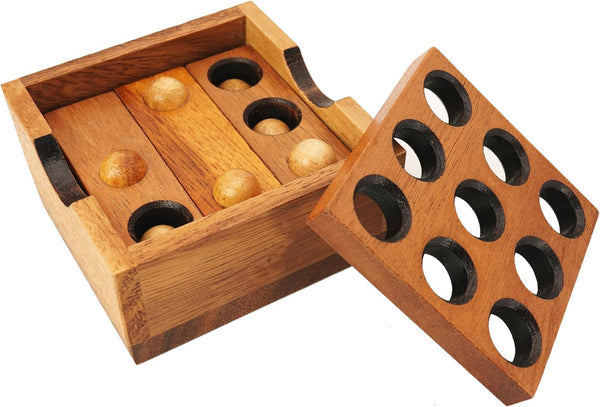 BSIRI Wooden Board Games Educational Sets - Classic Rustic Golf Game for Coffee Table or Home Decor (Gopher Holes)