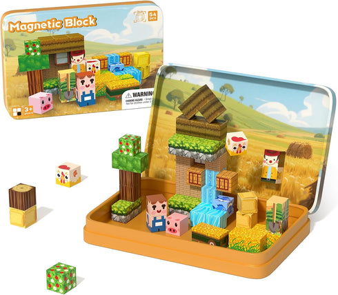 54PCS Travel Magnetic Blocks, Mini Magnet Toys for Kids,Magnetic Building Blocks Cube,