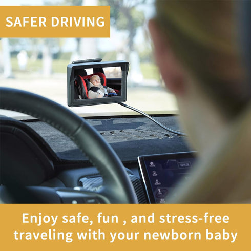 1080P 4.3 inch Itomoro Baby Car Camera, Easily Install Baby Car Mirror Clear Car Baby Camera for Rear Facing Seat