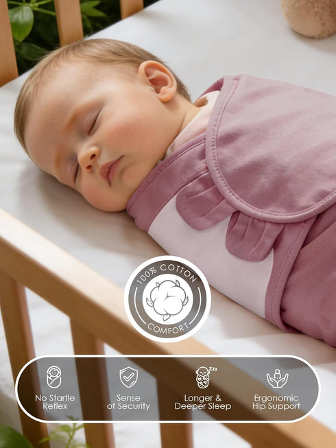 0-6 (3-Pack) 100% Newborn Swaddle Blanket Wrap Months - Adjustable Infant Sleep Sack, Cotton Anti-Startle Soothing
