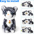 Interactive Plush Robot Cat Toy - Sound Control Electronic Pet for Kids (Gray)