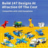 1100 Piece Building Blocks Classic Building Toys, Creative Bulk Sets Compatible with Legos, 17 Colors Mixed, 147 Shapes