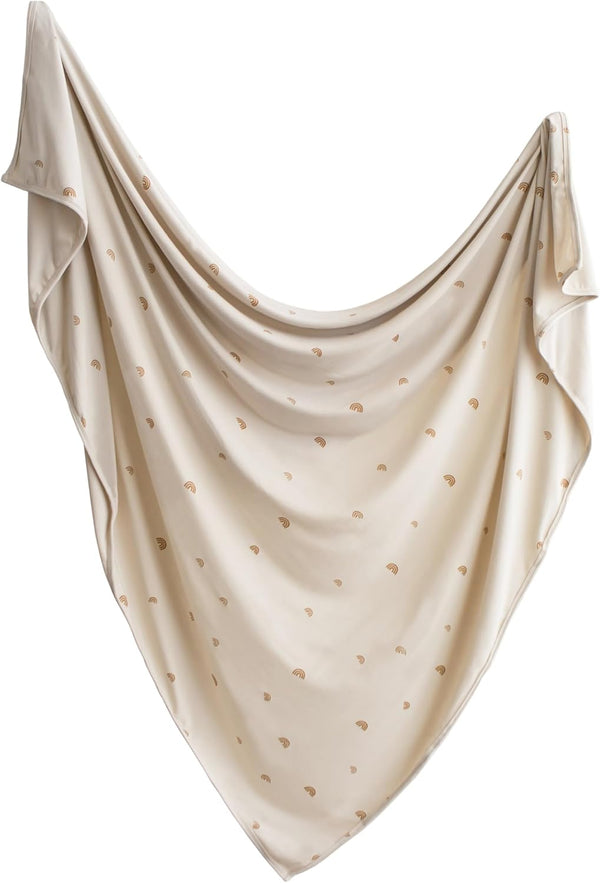 mushie Stretchy Baby Swaddle Blanket | Extra Soft & Snug Fit |