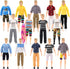 SOTOGO 27 Pieces Doll Clothes and Accessories for 12" Boy Dolls - Casual Clothes, Career Outfits, Shoes