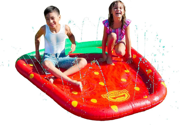 BigMouth Inc Splash Pad Sprinkler, Outdoor Water Toy for Kids, Strawberry Design for Summer Fun