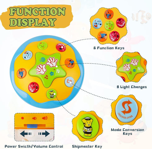 6-12 0-6 12-18 Tummy 1 2 3 M SANMERSEN Baby Boys Toys Months, Babies Ocean Rotating Lights Up Musical Toys for Months