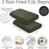 2-Piece Set Sweet Jojo Designs Baby Crib Sheets (Solid Dark Green) for Boys/Girls, Infant Nursery, Toddler Room