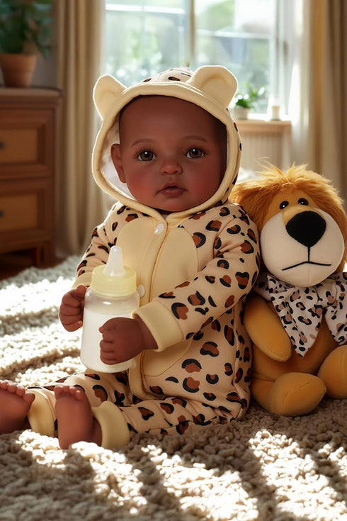 BABESIDE Adorable Lifelike Black Baby Doll - 17" Handmade Realistic African American
