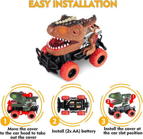 Dinosaur Toys Remote Control Car for Kids 3-7, Dino RC Car for Boys and Girls Birthday Gift