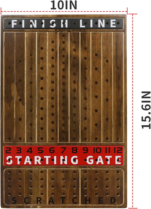 11 2 2 HOROW Horse Racing Game - Wooden Horse Race Board Game with Luxury Metal Horses Dice and Cardsfor Kentucky Derby
