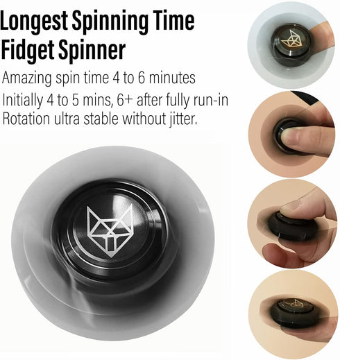 FREELOVE Metal Fidget Spinner for Adults, Stainless Steel Heavy Spinning Toys, Small Mini Fox Hand Gyro, Bearing