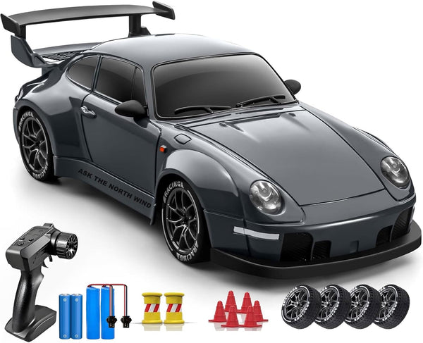 RC Drift Car, 1:24 Scale Remote Control Vehicle with LED Lights,Drifting TiresTwo