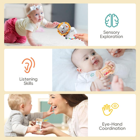 0-6 6 1 Tummy Toyssa Montessori Toys for Babies Months, in Wooden Learning Educational Sensory Toys with Spinning Drum