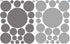 Wall Decor Dots - Polka Dot Wall Decals for Girls Room, Bedroom Kids Art Stickers (Dark & Light Grey)