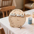 XCMVCN 5.9 Inch Baby Announcement Sign, Round Wooden Hello World Newborn Signs, Birth Announcement Sign: Equipped