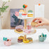 MIKNEKE Set Set Sets Wooden Dessert Cake Tea Party for Little Girls Toys, Pretend Play Kids Tea for Toddlers Wood Toys