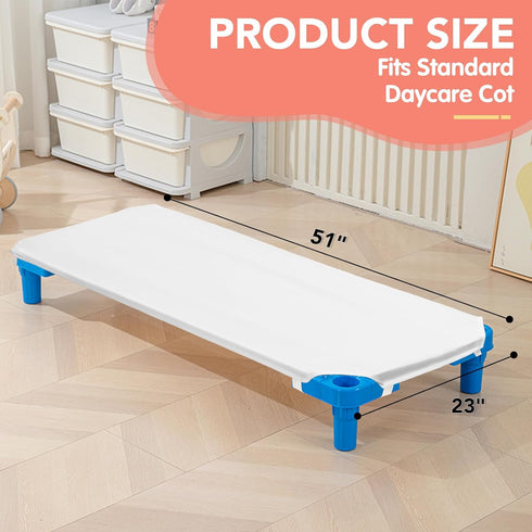 10 23" 51", Pcs Cot Sheets for Daycare, X White Daycare Cot Size Sheet with Corner Elastic Loops for Child Boys Girls