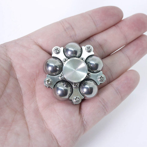 Ferris Wheel Fidget Spinner, Kinetic Desk Toy with Stand, High Speed Silver, 5 Balls