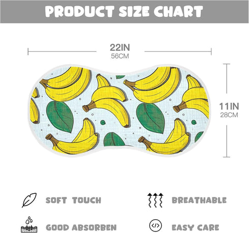 J JOYSAY 22''x11'' 4 1 Pack Banana Baby Burp Cloths for Boys Girls Large Cotton Baby Washcloths Extra Absorbent Soft