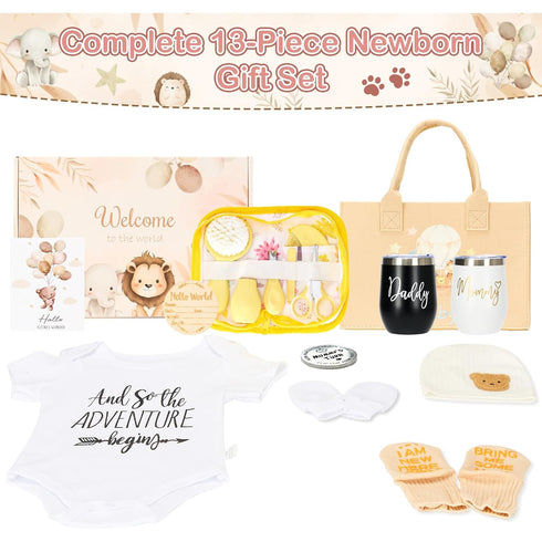 Defresit Baby Shower Gifts, New Mom Gifts for Women, Newborn Gift with Tumblers & Decision Coin, Baby Gift Basket