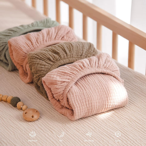 2-Pack lulumoon Muslin Changing Pad Cover: Soft Breathable Cotton Boho Forest Print for Baby Boys - Nursery & Baby