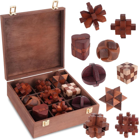 Mytothfy Wooden Brain Teaser Puzzles for Adults - Brain Teaser Puzzles with Wooden