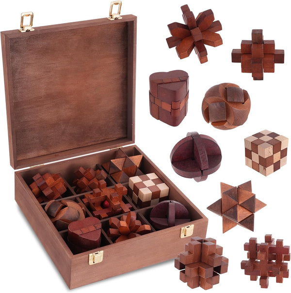 Mytothfy Wooden Brain Teaser Puzzles for Adults - Brain Teaser Puzzles with Wooden