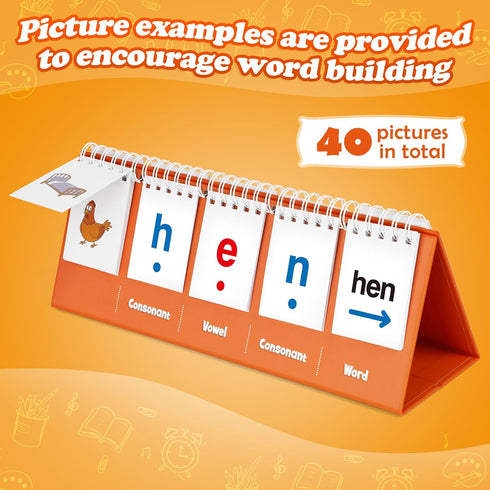CVC Word Games, Phonics Flash Cards for Preschool Kindergarten, Learn to Read, Educational Toy for Speech Therapy
