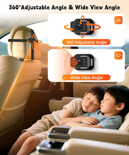 Rimoody 4.3'' 360 Baby Car Camera for Backseat, HD Display Baby Car Mirror with Night Vision Feature, Wide View Angle