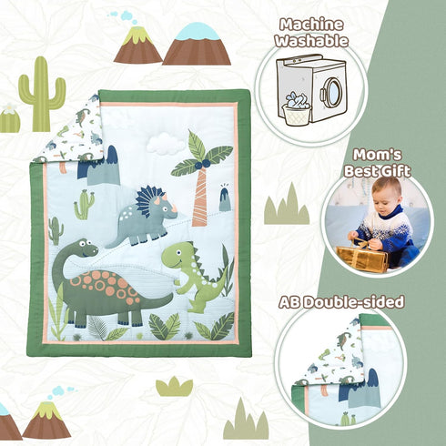 Set 3-Piece Set, Set, Set, Wowelife Dinosaur Crib Bedding for Boys, Premium Baby Crib Bedding Nursery Crib Newborn