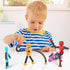 LED Light Up Sensory Fidget Robot Toys for Kids, Suction Cup Poseable Action Figures, XL